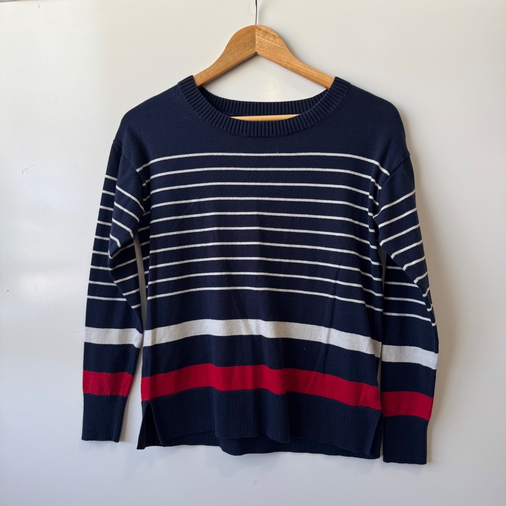 Gap Striped Sweater‎ Crew Neck Pullover Cotton Blend Casual Top Size S